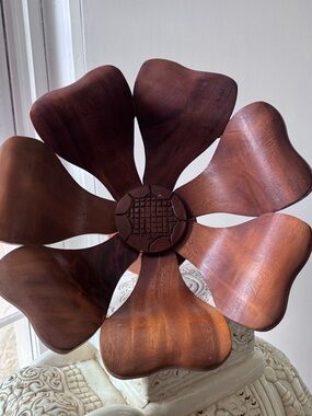 MCM Wooden Lotus Flower Bowl